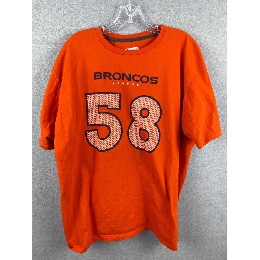 Team Apparel Denver Broncos Shirt Men's 2XL 58 Vaughn Miller Short Sleeve NFL